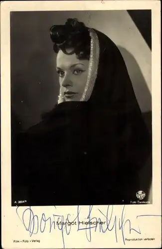 Ak Schauspielerin Margot Hielscher, Portrait, Autogramm