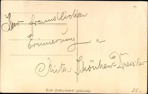 Ak Schauspielerin Rita Schönherr-Dressler, Portrait, Autogramm