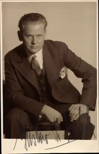 Foto Ak Schauspieler Gustav Theodor Ketsch, Portrait, Autogramm