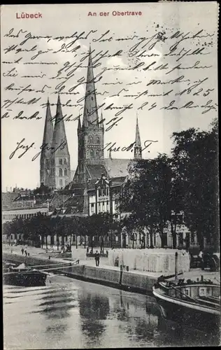 Ak Lübeck, Obertrave, Kirche, Schiffe