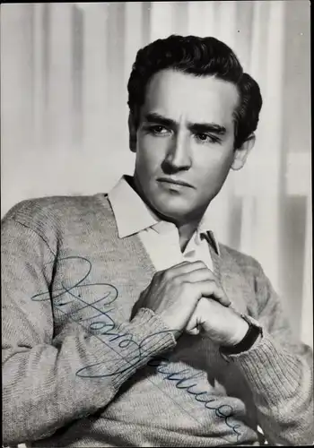 Ak Schauspieler Vittorio Gassman, Portrait, Autogramm