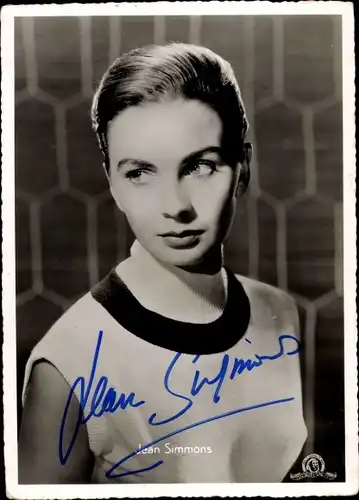 Ak Schauspielerin Jean Simmons, Portrait, Autogramm