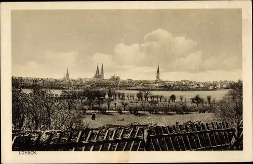 Ak Hansestadt Lübeck, Panorama