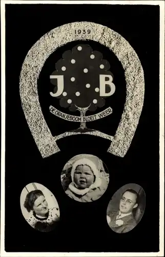 Foto Ak Prinzessin Juliana der Niederlande, Prinz Bernhard, Prinzessin Beatrix, J.B.