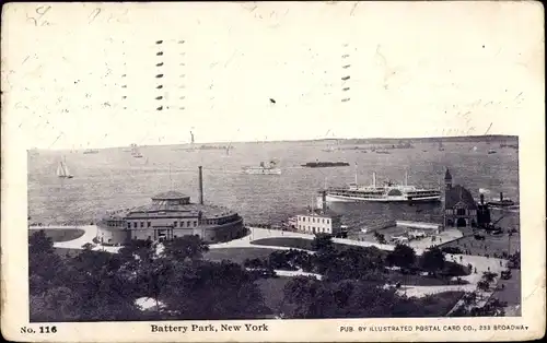 Ak New York City USA, Battery Park