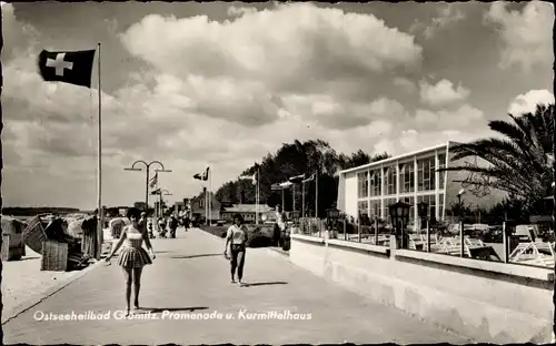 Ak Ostseebad Grömitz in Holstein, Promenade, Kurmittelhaus