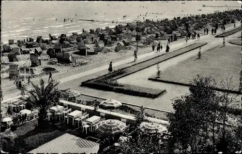 Ak Ostseebad Grömitz in Holstein, Promenade, Strand, Terrasse