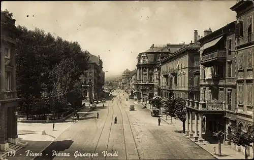 Ak Fiume Kroatien, Piazza Giuseppe Verdi