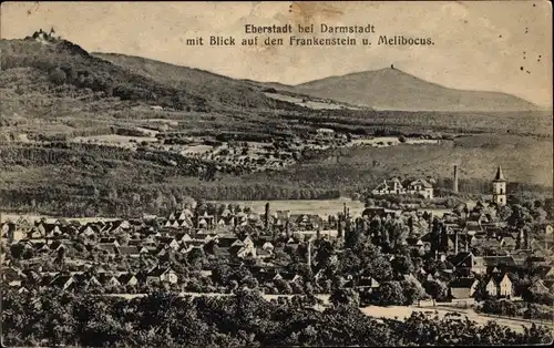 Ak Eberstadt Darmstadt in Hessen, Panorama, Frankenstein, Melibokus