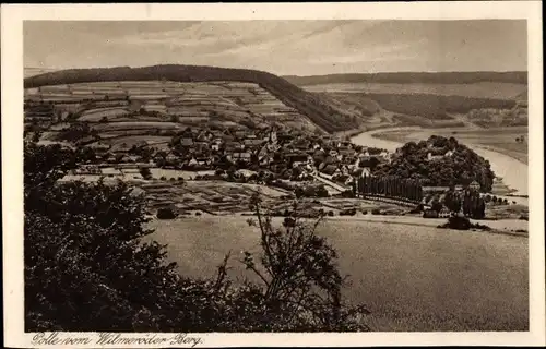 Ak Polle an der Weser Niedersachsen, Blick vom Wilmeröder Berg, Totalansicht