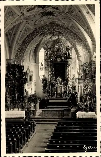 Foto Ak Egern am Tegernsee Oberbayern, Kirche, Innenansicht, Altar