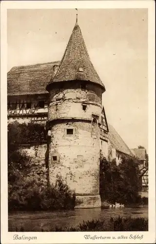 Ak Balingen in Württemberg, Wasserturm, altes Schloss