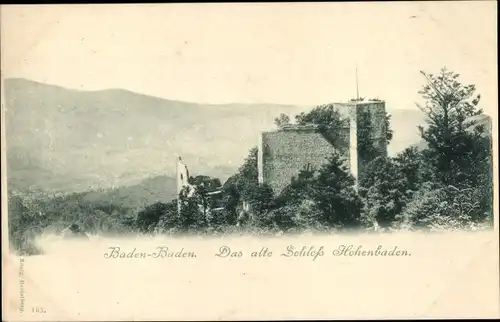 Ak Baden Baden am Schwarzwald, altes Schloss Hohenbaden