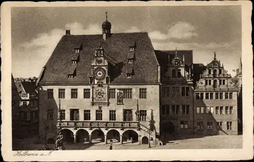 Ak Heilbronn am Neckar, Rathaus, astronomische Uhr