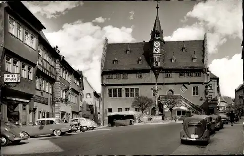 Ak Ochsenfurt am Main Unterfranken, Marktplatz, Rathaus, Hotel Schnecke