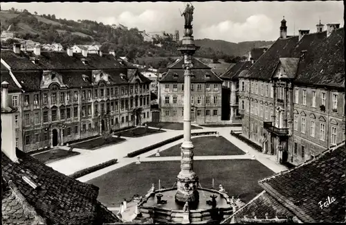 Ak Eichstätt in Oberbayern, Mariensäule, Residenzplatz, Willibaldsburg