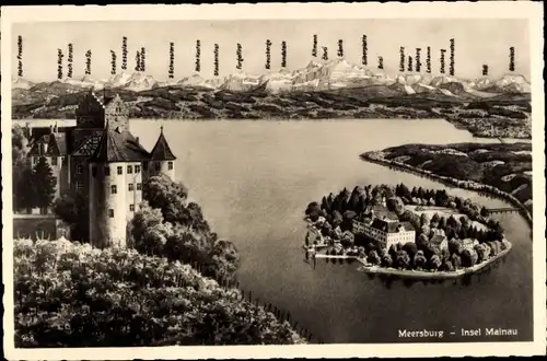 Ak Insel Mainau im Bodensee, Meersburg