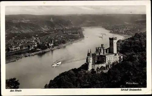 Ak Stolzenfels Koblenz am Rhein, Schloss, Köln-Düsseldorfer Rheindampfschiff