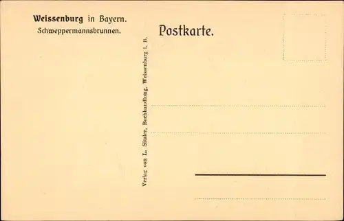 Ak Weißenburg in Mittelfranken Bayern, Schweppermannsbrunnen