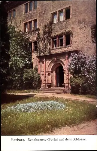 Ak Marburg an der Lahn, Schloss, Renaissance-Portal