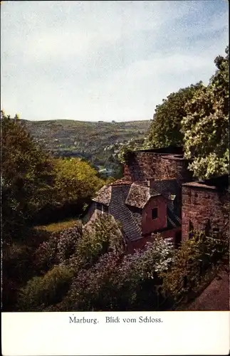 Ak Marburg an der Lahn, Blick vom Schloss