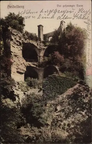 Ak Heidelberg am Neckar, Der gesprengte Turm