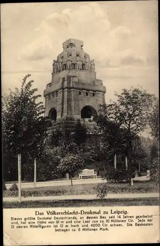 Ak Leipzig in Sachsen, Völkerschlachtdenkmal