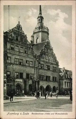 Ak Naumburg an der Saale, Residenzhaus und Wenzelskirche