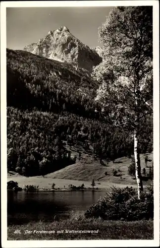 Ak Mittenwald in Oberbayern, Ferchensee, Wettersteinwand