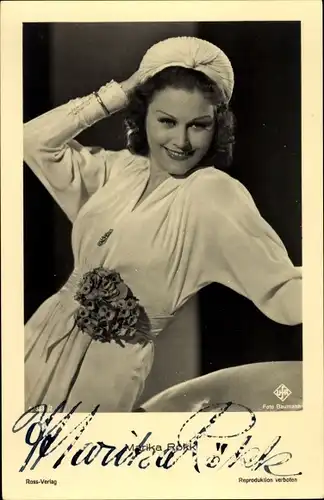 Ak Schauspielerin und Tänzerin Marika Rökk, Portrait, Autogramm