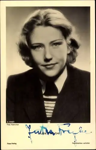 Ak Schauspielerin Jutta Freybe, Portrait, Autogramm