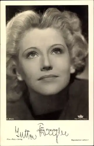 Ak Schauspielerin Jutta Freybe, Portrait, Autogramm