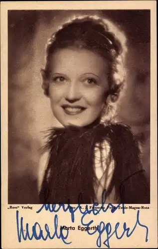 Ak Schauspielerin Marta Eggerth, Portrait, Autogramm