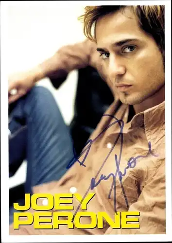 Ak Schauspieler und Sänger Joey Perone, Portrait, Autogramm