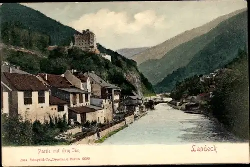 Ak Landeck in Tirol, Inn-Partie