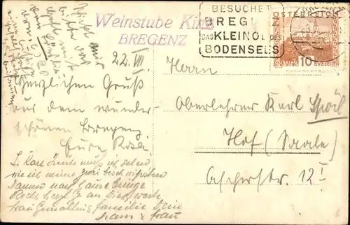 Ak Bregenz am Bodensee Vorarlberg, Totalansicht