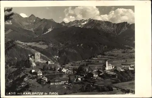 Ak Ladis Tirol, Totalansicht, Karlspitze