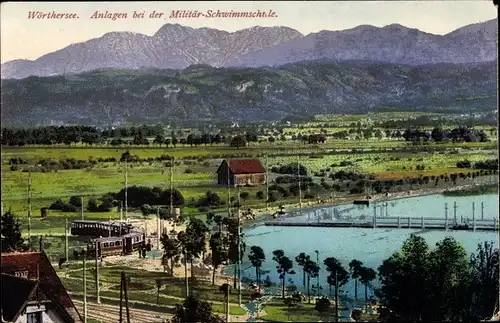 Ak Wörthersee Kärnten, Militär-Schwimmschule