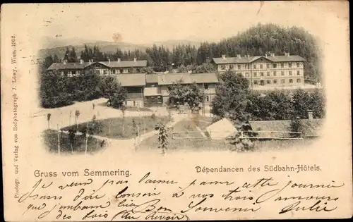 Ak Semmering in Niederösterreich, Dependancen des Südbahn-Hotels