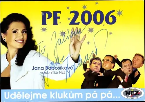 Autogrammkarte Jana Bobosikova, PF 2006