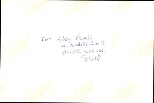 Foto Schauspieler Adam Kamien, Portrait, Autogramm