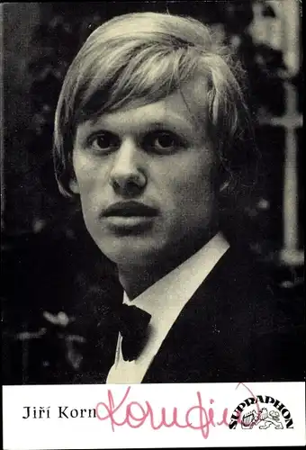 Autogrammkarte Jiŕi Korn, Portrait, Autogramm