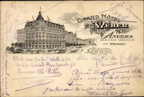 Litho Antwerpen Antwerpen Flandern, Grand Hotel Weber