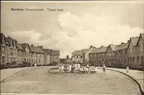 Ak Berchem Flandern Antwerpen, Topaas straat