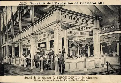 Ak Charleroi Wallonien Hennegau, Exposition 1911, Stand de la Maison J. Tirou-Diricq