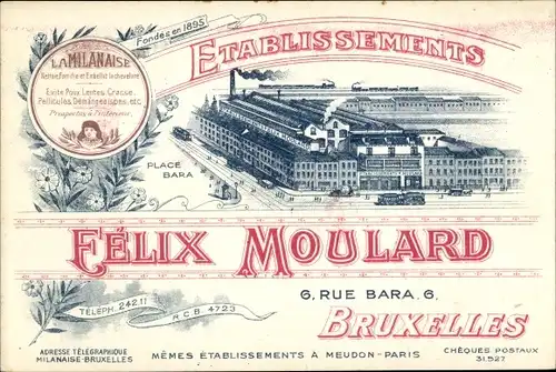 Litho Brüssel, Fabrik Felix Moulard, 6 Rue Bara, La Milanaise