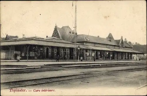 Ak Pepinster Wallonien Lüttich, Bahnhof, Gleisseite