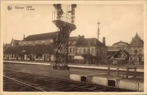 Ak Deinze Ostflandern, Bahnhof, Gleisseite