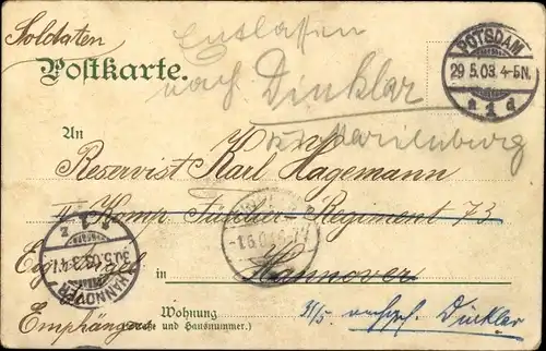 Ak Potsdam, Parade vor Seiner Majestät Kaiser Wilhelm II.