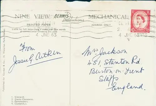 Mechanische Ak Ballycastle Nordirland, Marine Hotel, The Bay, Rathlin Island, Whitepark Bay